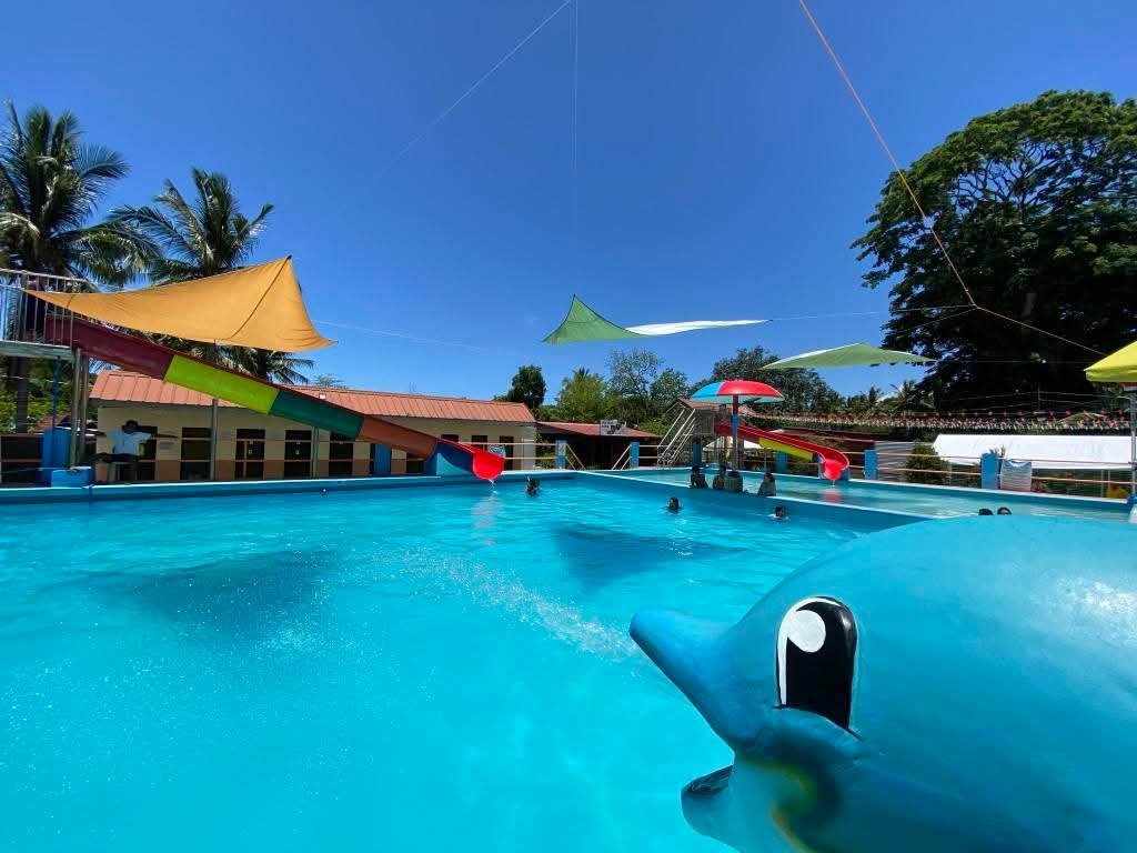 Elnimo's Place Resort pool surrounded by palm trees