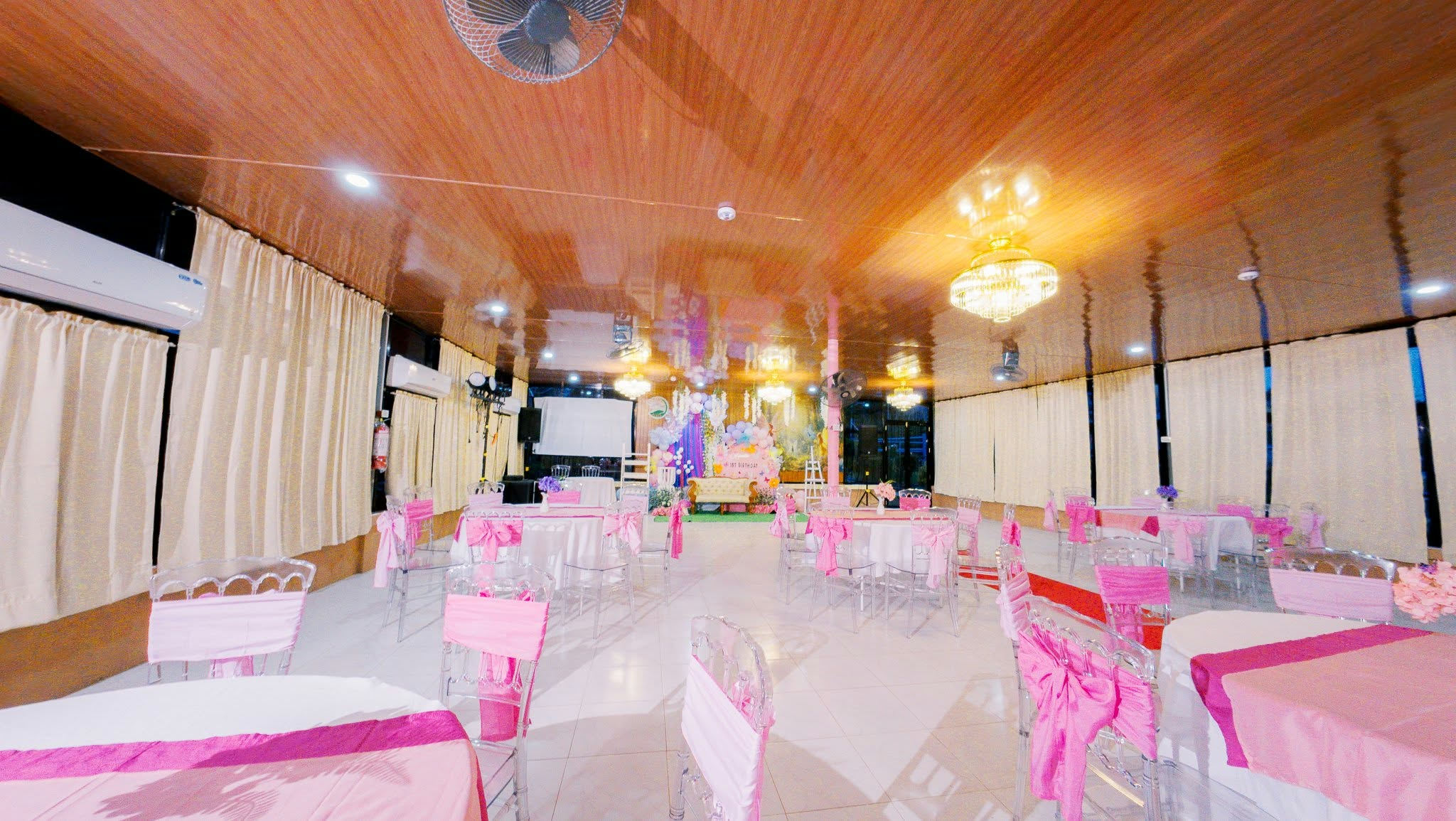 Function hall ready for a celebration