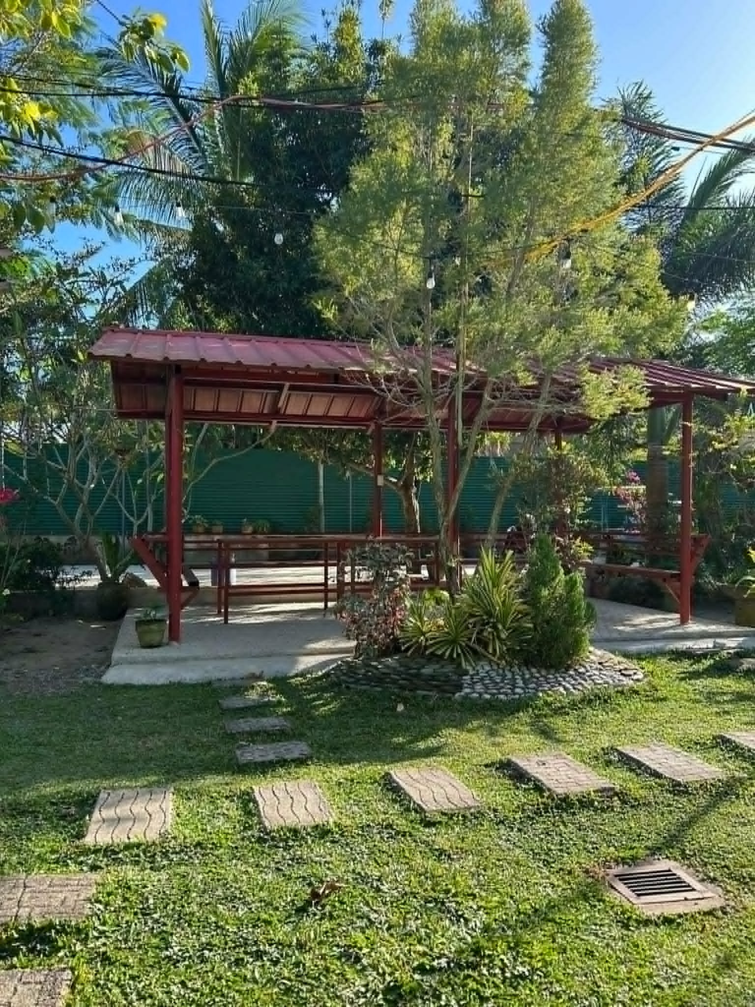 Covered garden pavilion