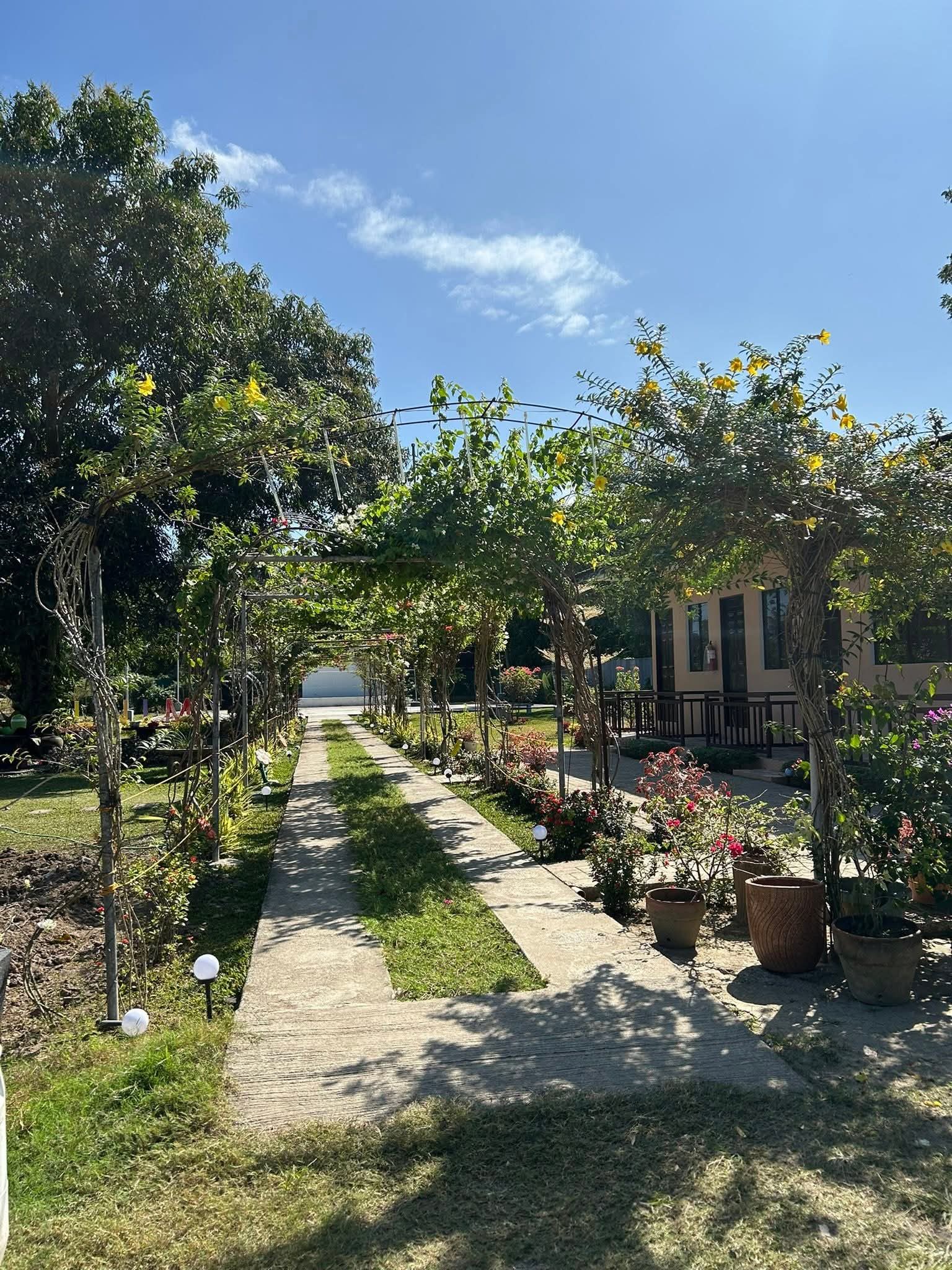 Flowering garden archway