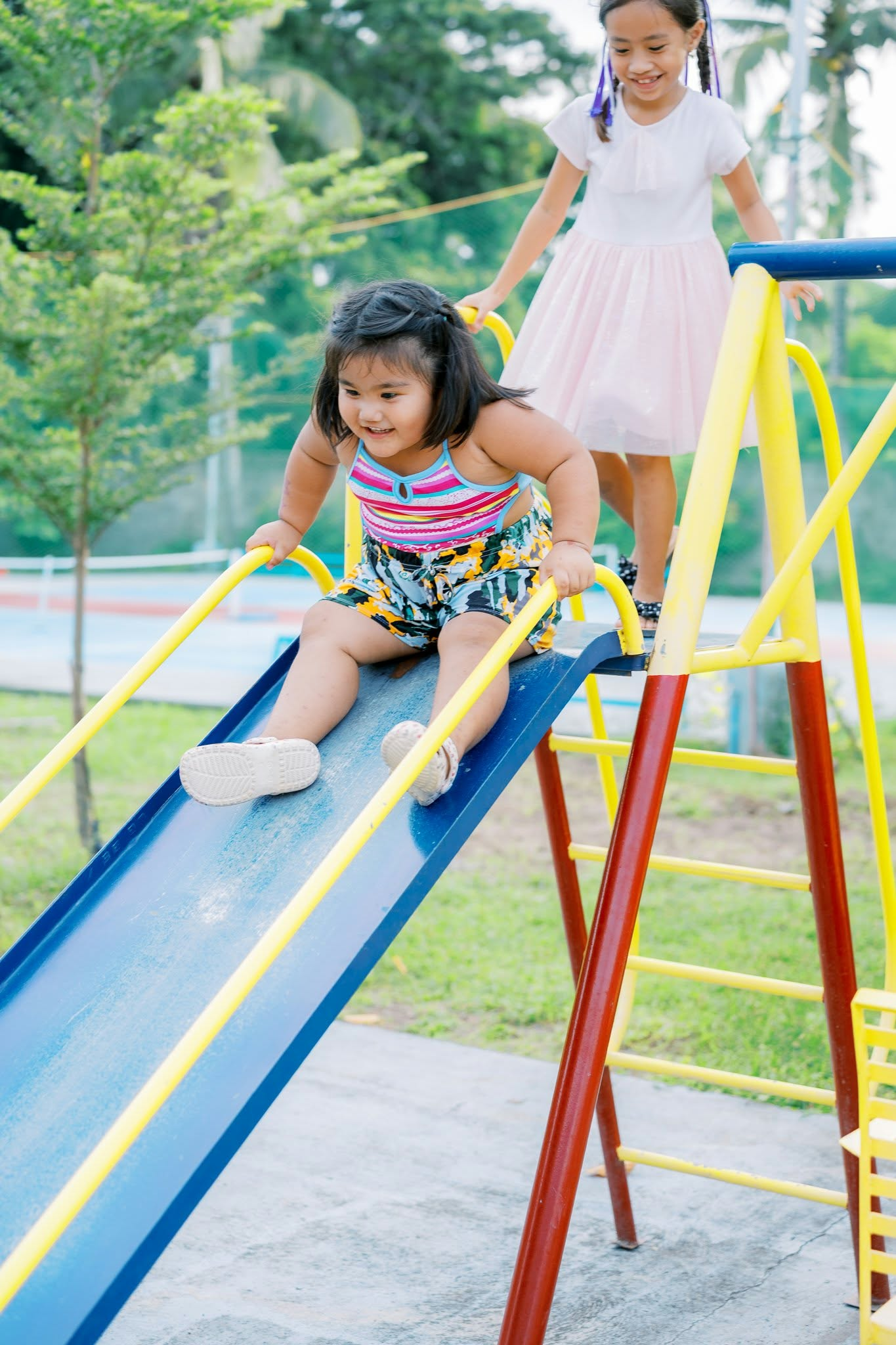 Kids playing at the playground