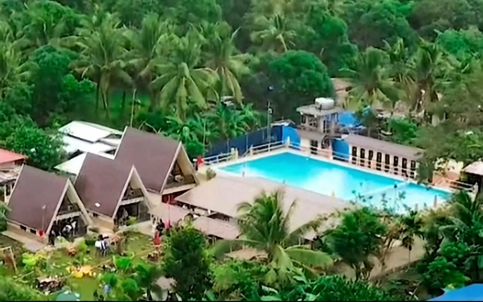 Aerial view of the pool area