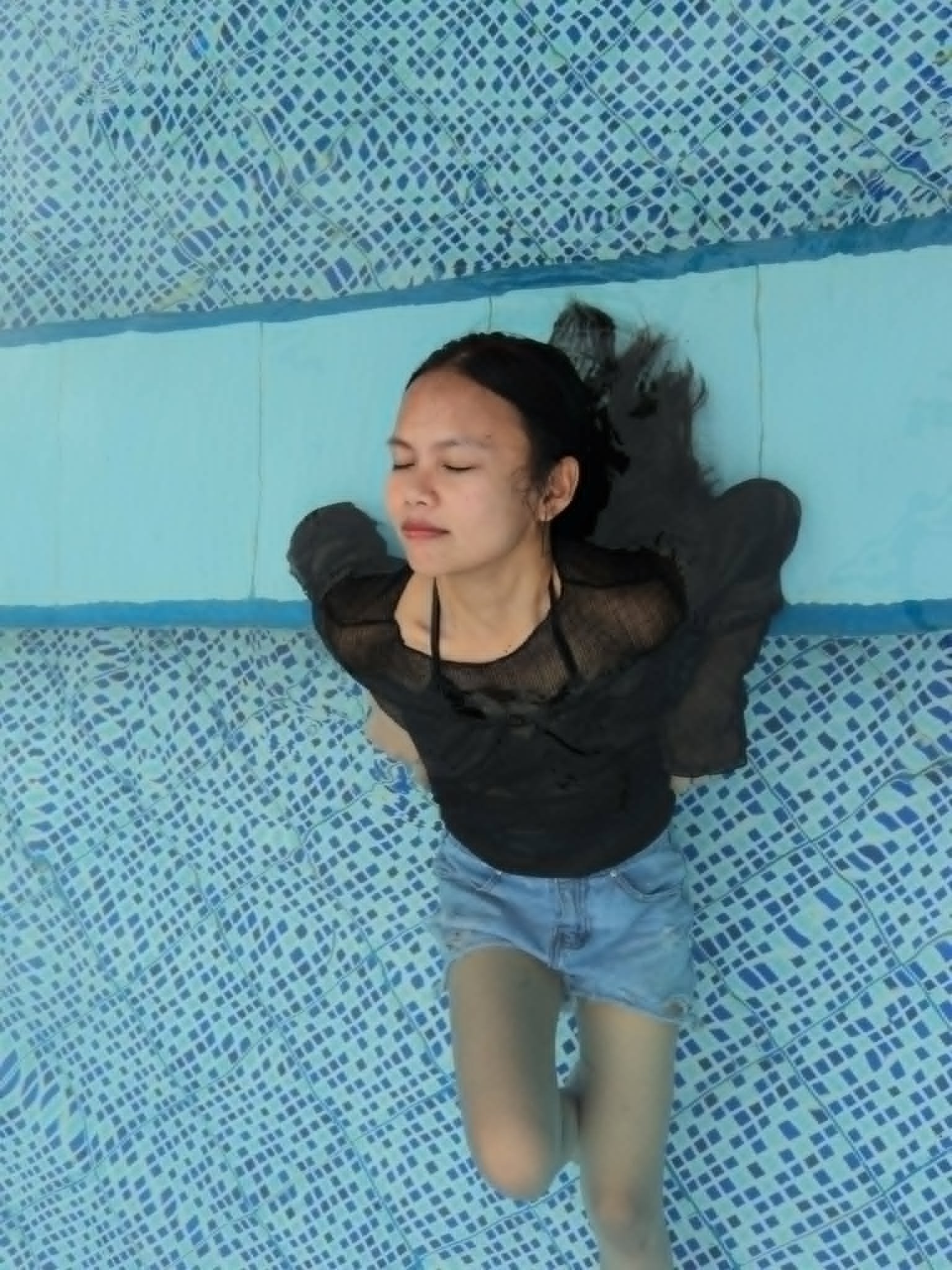 Relaxing in the pool
