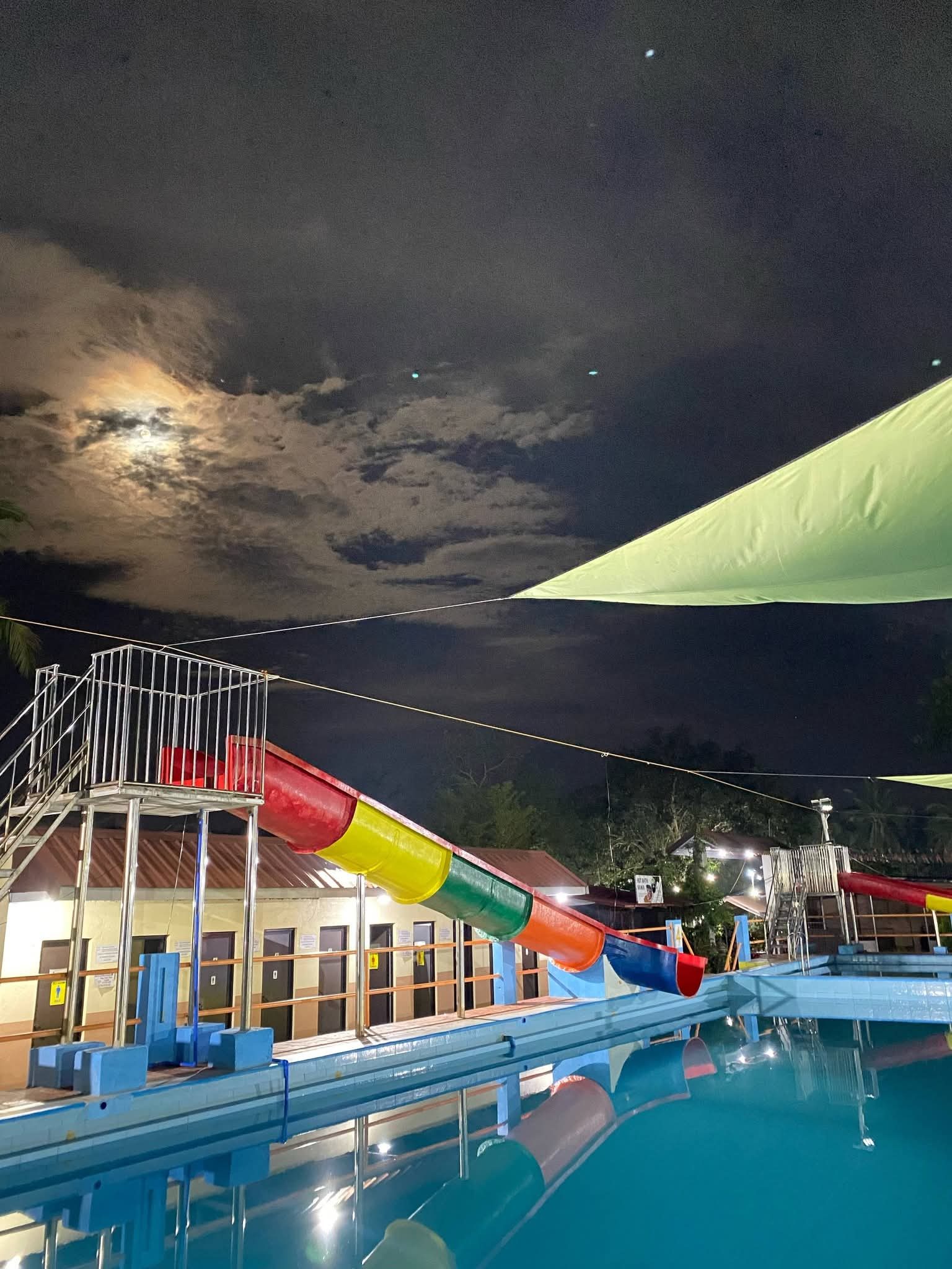Waterslide under the night sky